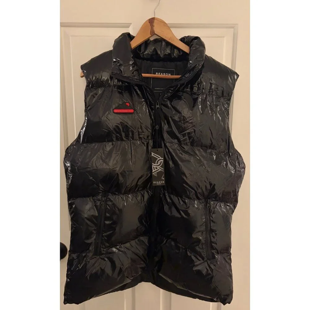 NWT Men's Reason Brand Black Puffer Vest XXL - Picture 2 of 10